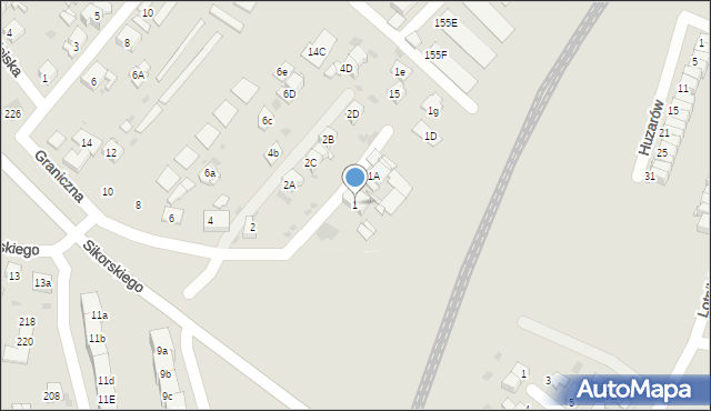 Bytom, Graniczna, 1, mapa Bytomia