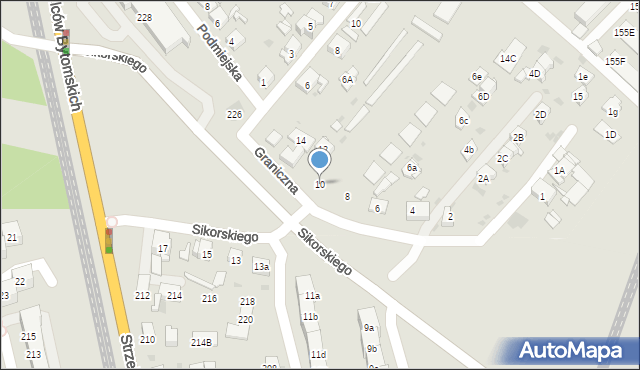 Bytom, Graniczna, 10, mapa Bytomia