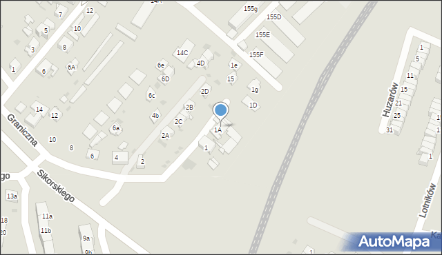 Bytom, Graniczna, 1B, mapa Bytomia