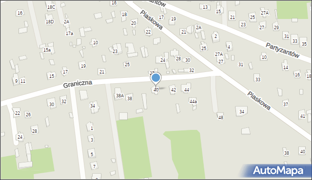 Cegłów, Graniczna, 40, mapa Cegłów