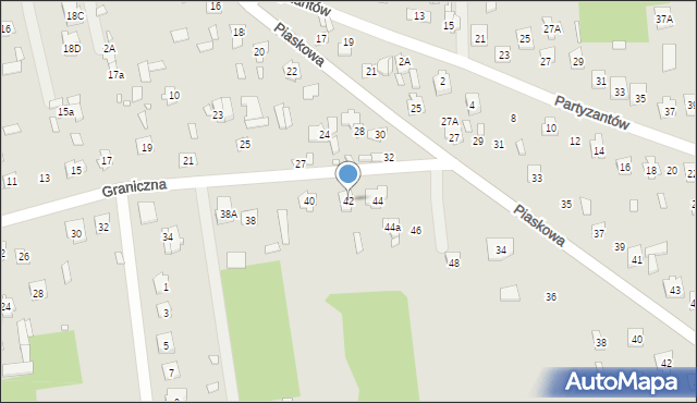 Cegłów, Graniczna, 42, mapa Cegłów