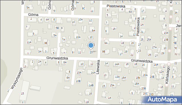 Chełm, Grunwaldzka, 13, mapa Chełma