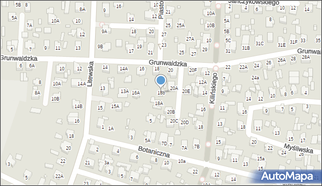 Chełm, Grunwaldzka, 18b, mapa Chełma