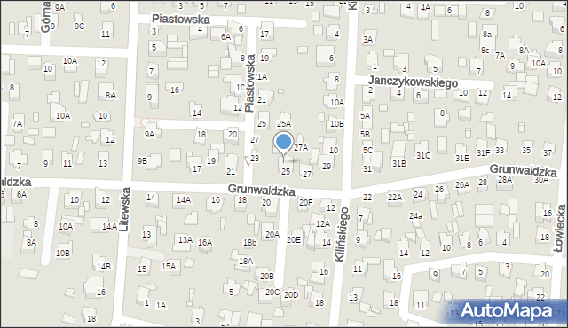 Chełm, Grunwaldzka, 25a, mapa Chełma