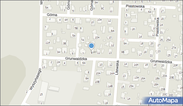 Chełm, Grunwaldzka, 9, mapa Chełma