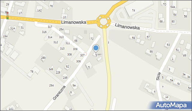 Chełmiec, Graniczna, 3, mapa Chełmiec