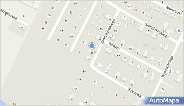 Chełmża, Groszkowskiego Alfonsa, ks. inf., 26, mapa Chełmża