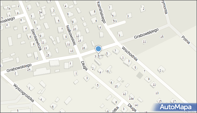 Chodkowo-Działki, Grabowskiego Feliksa, 3, mapa Chodkowo-Działki