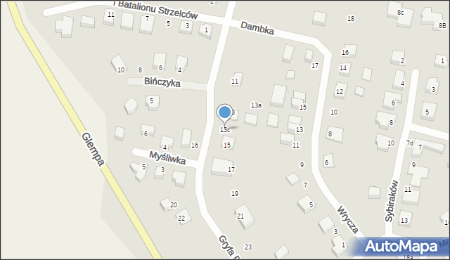 Chojnice, Gryfa Pomorskiego, 13c, mapa Chojnic