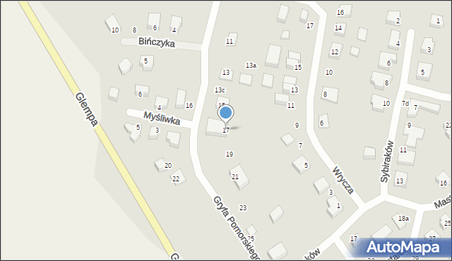 Chojnice, Gryfa Pomorskiego, 17, mapa Chojnic