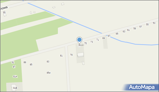 Chojnów, Graniczka, 77, mapa Chojnów