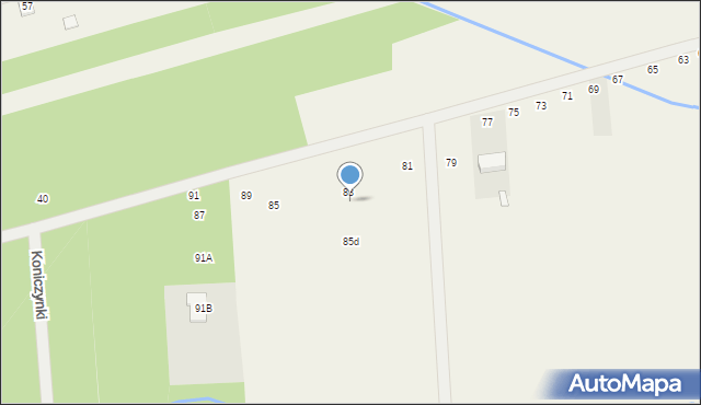 Chojnów, Graniczka, 85b, mapa Chojnów