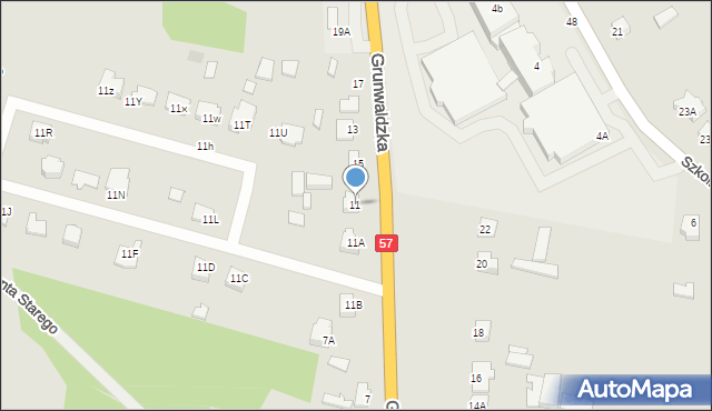 Chorzele, Grunwaldzka, 11, mapa Chorzele