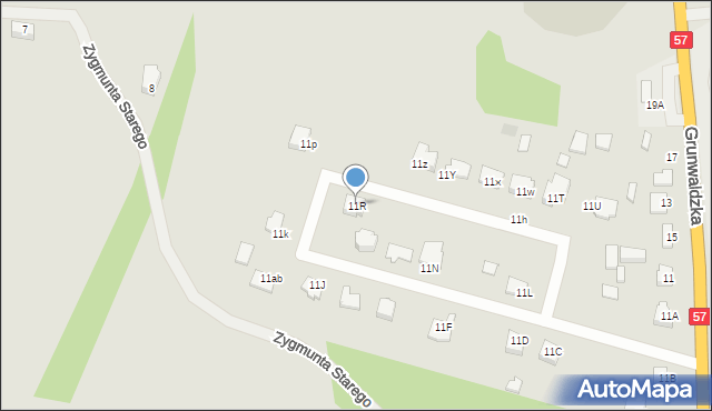 Chorzele, Grunwaldzka, 11R, mapa Chorzele