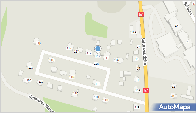 Chorzele, Grunwaldzka, 11w, mapa Chorzele