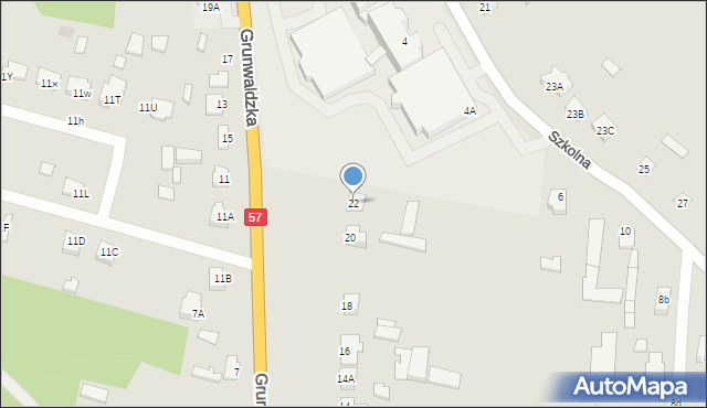 Chorzele, Grunwaldzka, 22, mapa Chorzele