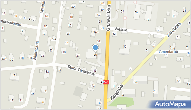 Chorzele, Grunwaldzka, 49, mapa Chorzele