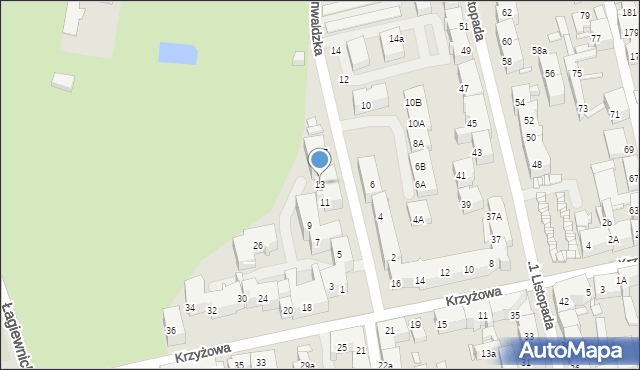 Chorzów, Grunwaldzka, 13, mapa Chorzów