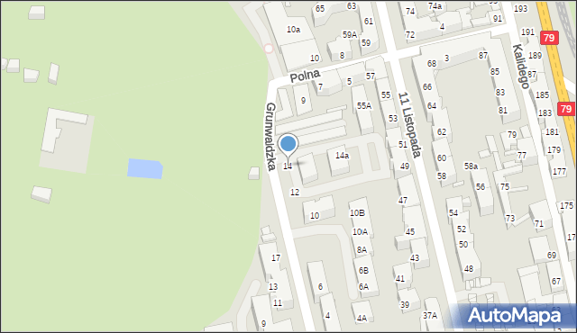 Chorzów, Grunwaldzka, 14, mapa Chorzów