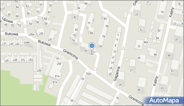 Chorzów, Graniczna, 62, mapa Chorzów