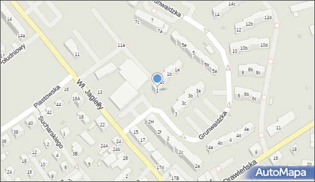 Choszczno, Grunwaldzka, 1, mapa Choszczno