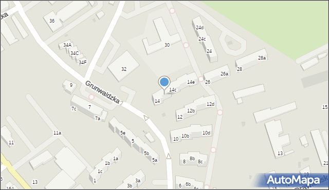 Choszczno, Grunwaldzka, 14b, mapa Choszczno