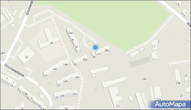 Choszczno, Grunwaldzka, 28c, mapa Choszczno