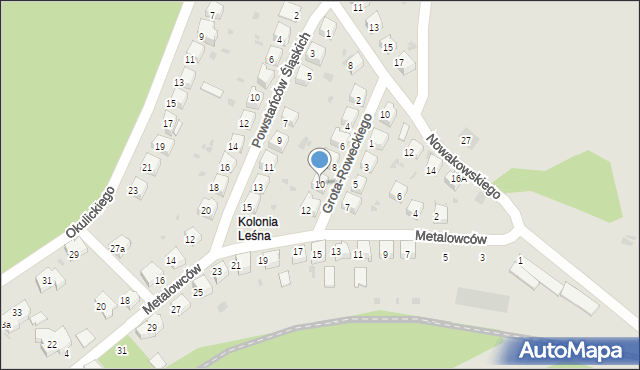 Chrzanów, Grota-Roweckiego Stefana, gen., 10, mapa Chrzanów