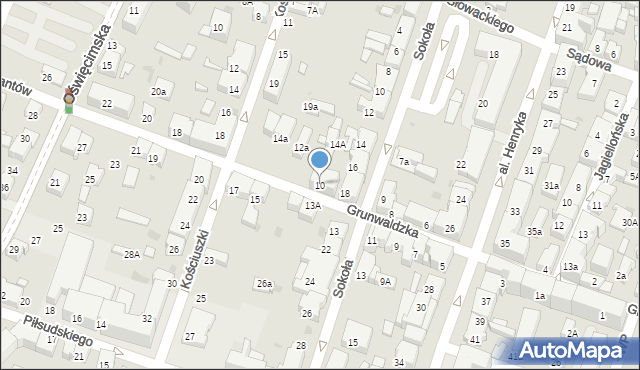 Chrzanów, Grunwaldzka, 10, mapa Chrzanów