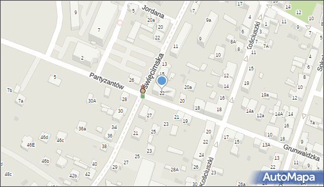 Chrzanów, Grunwaldzka, 22, mapa Chrzanów