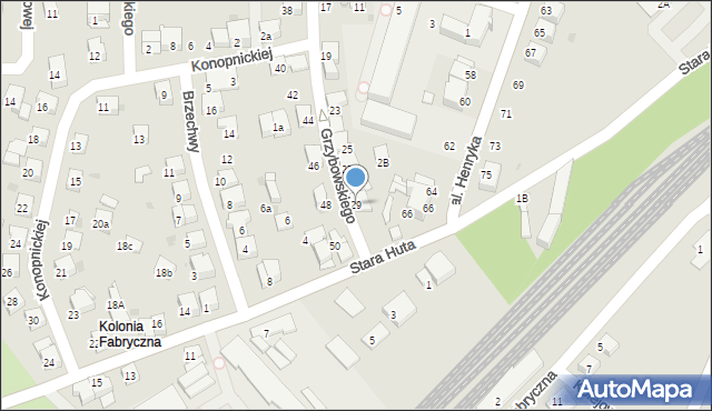 Chrzanów, Grzybowskiego Franciszka, mjr., 29, mapa Chrzanów