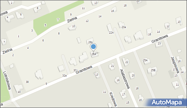 Chwalęcice, Granitowa, 26A, mapa Chwalęcice