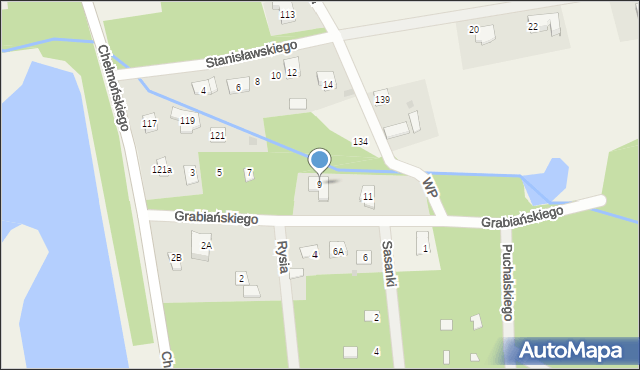 Chylice, Grabiańskiego, 9, mapa Chylice