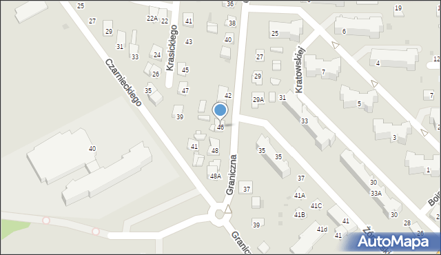 Ciechanów, Graniczna, 46, mapa Ciechanów