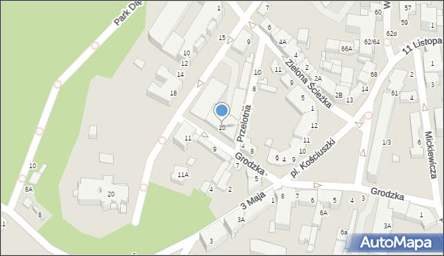 Ciechanów, Grodzka, 10, mapa Ciechanów
