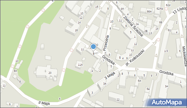 Ciechanów, Grodzka, 9, mapa Ciechanów