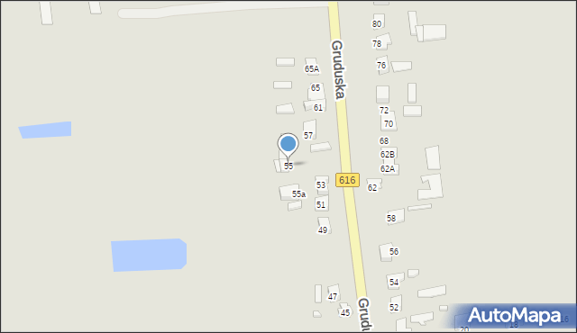 Ciechanów, Gruduska, 55, mapa Ciechanów