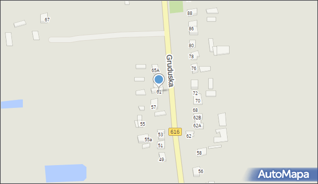 Ciechanów, Gruduska, 61, mapa Ciechanów