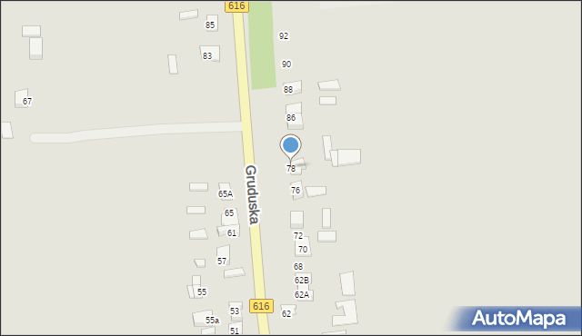 Ciechanów, Gruduska, 78, mapa Ciechanów