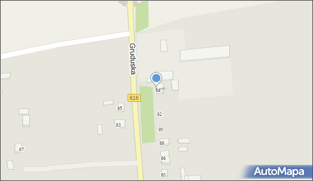 Ciechanów, Gruduska, 94a, mapa Ciechanów
