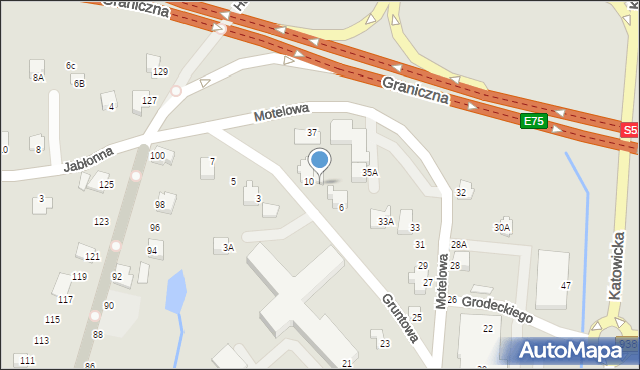 Cieszyn, Gruntowa, 8, mapa Cieszyna