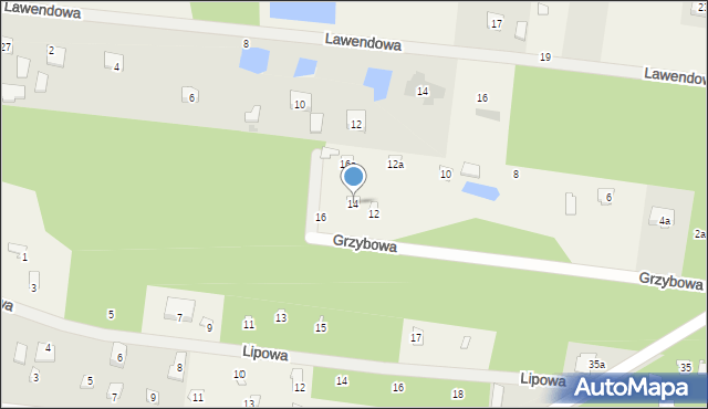 Ciężków, Grzybowa, 14, mapa Ciężków