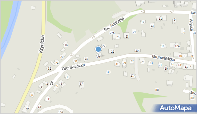 Ciężkowice, Grunwaldzka, 26, mapa Ciężkowice