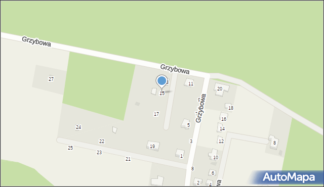 Cis, Grzybowa, 15, mapa Cis