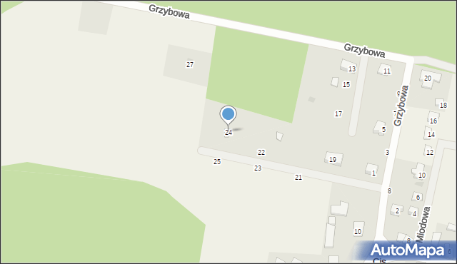 Cis, Grzybowa, 24, mapa Cis