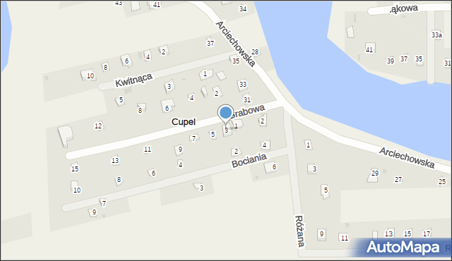 Cupel, Grabowa, 3, mapa Cupel