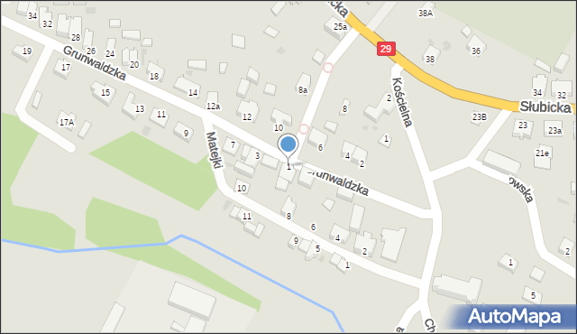 Cybinka, Grunwaldzka, 1, mapa Cybinka