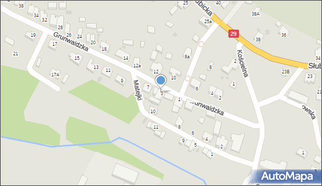 Cybinka, Grunwaldzka, 3, mapa Cybinka