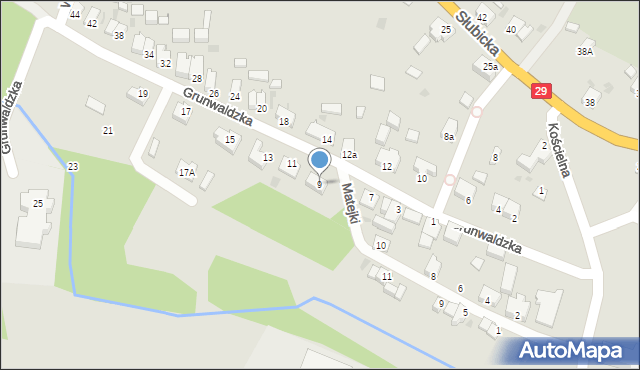 Cybinka, Grunwaldzka, 9, mapa Cybinka