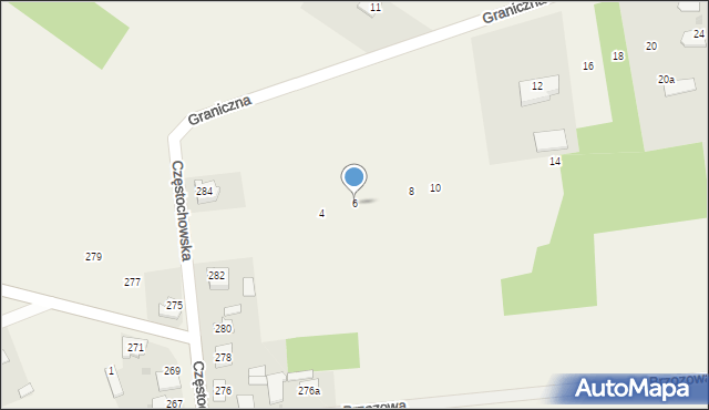 Czarny Las, Graniczna, 6, mapa Czarny Las